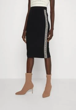 MICHAEL Michael Kors Damen LOGO TAPE SKIRT - Bleistiftrock - Black