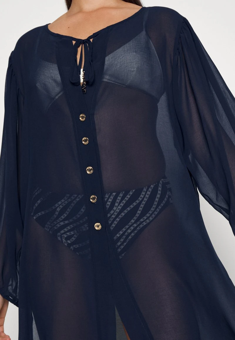 MICHAEL Michael Kors Damen LARGE GROMMET BUTTON FRONT COVERUP - Strandaccessoire - Navy 8 MICHAEL Michael Kors Damen LARGE GROMMET BUTTON FRONT COVERUP - Strandaccessoire - Navy – Bild 6