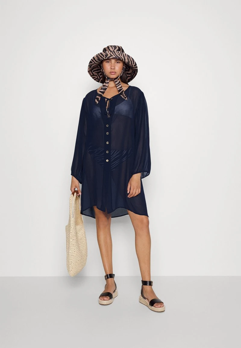 MICHAEL Michael Kors Damen LARGE GROMMET BUTTON FRONT COVERUP - Strandaccessoire - Navy 4 MICHAEL Michael Kors Damen LARGE GROMMET BUTTON FRONT COVERUP - Strandaccessoire - Navy – Bild 2