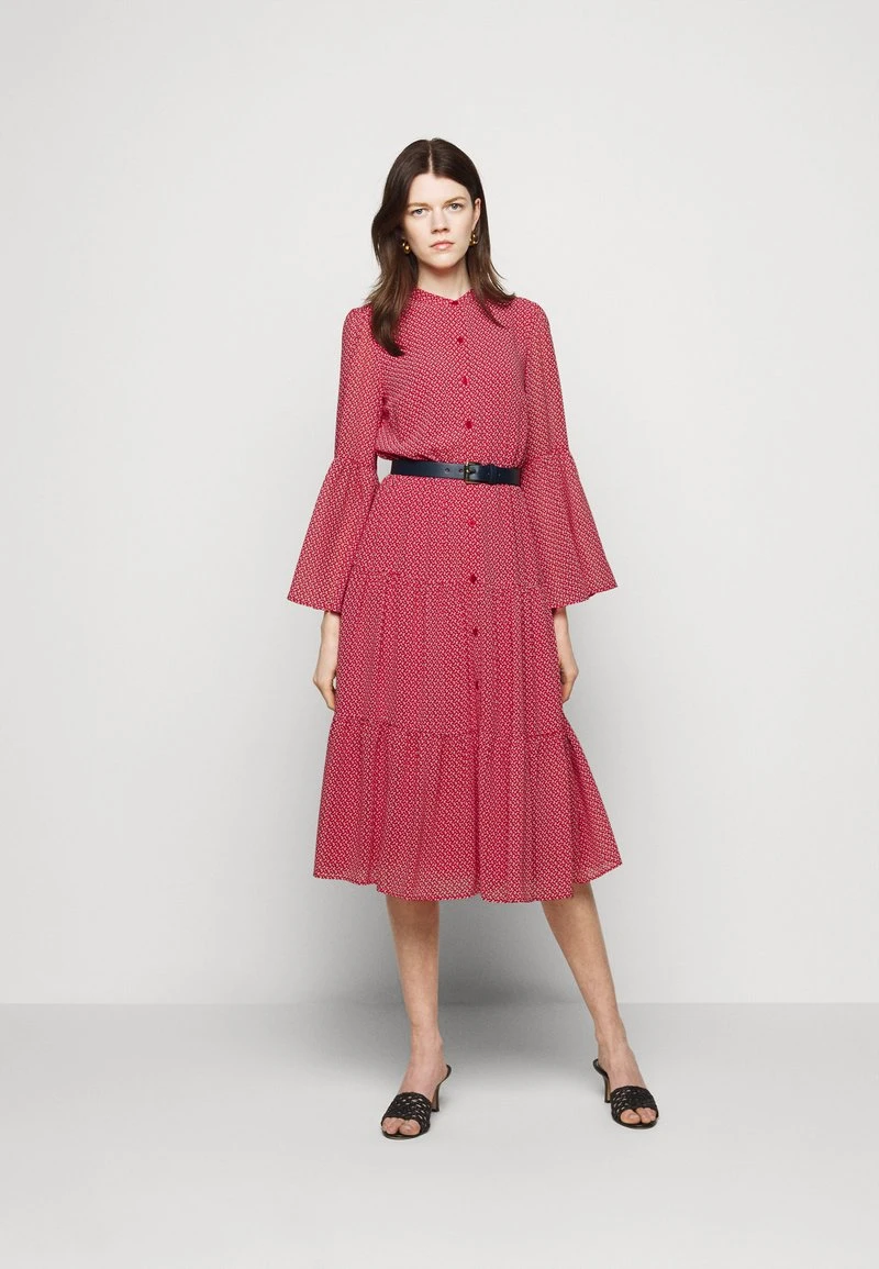 MICHAEL Michael Kors Damen PRINTED BELTED SHIFT DRESS - Blusenkleid - Crimson 3 MICHAEL Michael Kors Damen PRINTED BELTED SHIFT DRESS - Blusenkleid - Crimson