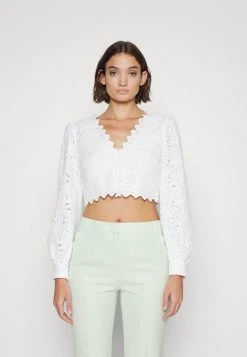 MICHAEL Michael Kors Damen PALM EYELET CROP TOP - Langarmshirt - White
