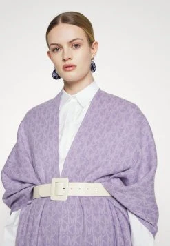 MICHAEL Michael Kors Damen BOLD INTARSIA PONCHO - Cape - Lavender Mist -MICHAEL Michael Kors Verkaufsgeschäft 3790d015d5d64104b62f488a3999e213
