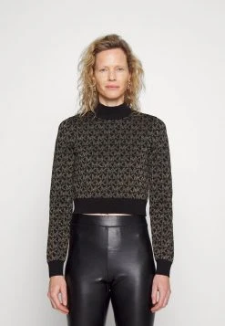 MICHAEL Michael Kors Damen DOT CROP TOP - Strickpullover - Black/gold