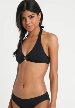 MICHAEL Michael Kors Damen ICONIC SOLIDS HALTER - Bikini-Top - Black