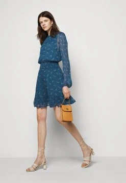 MICHAEL Michael Kors Damen SIG LOGO PRINT DRESS - Blusenkleid - River Blue -MICHAEL Michael Kors Verkaufsgeschäft 6468c0ed469d4535a637ca4810a81689