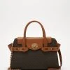 MICHAEL Michael Kors Damen CARMEN FLAP BELTED SATCHEL - Handtasche - Brown/acorn -MICHAEL Michael Kors Verkaufsgeschäft 78989f8249054cb9bd4691771375ccd9