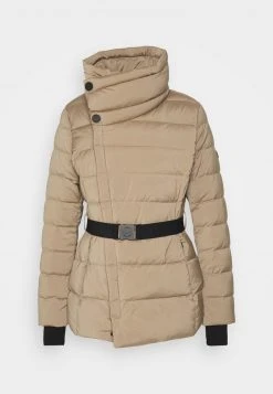 MICHAEL Michael Kors Damen ULTRA BELTED HORIZONTAL QUILTED JACKET - Daunenjacke - Taupe -MICHAEL Michael Kors Verkaufsgeschäft 7a9178acab274fa8a2a8340775c1e1a4