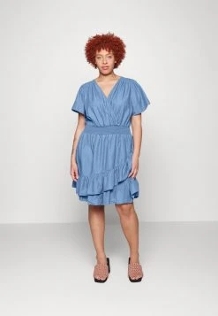 MICHAEL Michael Kors Damen WRAP DRESS - Freizeitkleid - Light Cadet Wash