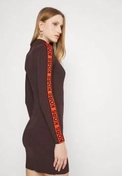 MICHAEL Michael Kors Damen TAPE - Strickkleid - Chocolate -MICHAEL Michael Kors Verkaufsgeschäft 910ebf9edb3b4a1aac65ab92d2b35b94