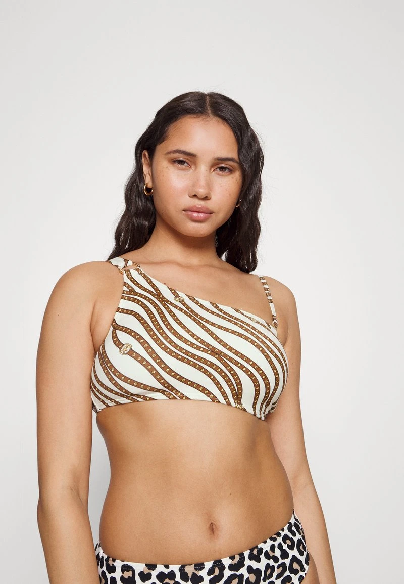 MICHAEL Michael Kors Damen DIAGONAL BELT LOGO RING ONESHOULDER - Bikini-Top - Bone 3 MICHAEL Michael Kors Damen DIAGONAL BELT LOGO RING ONESHOULDER - Bikini-Top - Bone