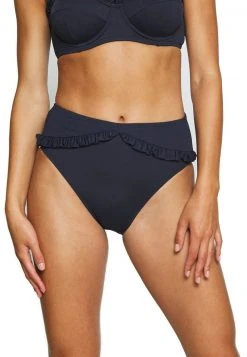 MICHAEL Michael Kors Damen ICONIC SOLIDS RUFFLED HIGH LEG BOTTOM - Bikini-Hose - New Navy