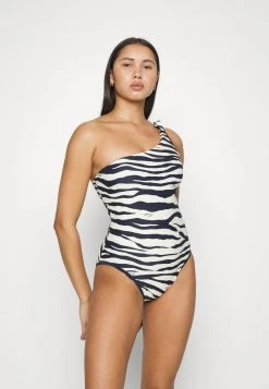 MICHAEL Michael Kors Damen REVERSIBLE ZEBRA ONE SHOULDER ONEPIECE - Badeanzug - Navy