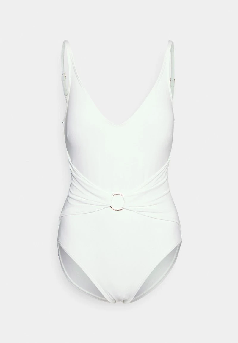 MICHAEL Michael Kors Damen ICONIC SOLIDS SASH LOGO V NECK ONEPIECE - Badeanzug - White 4 MICHAEL Michael Kors Damen ICONIC SOLIDS SASH LOGO V NECK ONEPIECE - Badeanzug - White – Bild 2