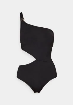 MICHAEL Michael Kors Damen ICONIC SOLIDS CUT OUT ONESHOULDER ONEPIECE - Badeanzug - Black -MICHAEL Michael Kors Verkaufsgeschäft 9dfeacd52ba344fab717db8e61134510