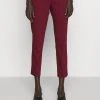 MICHAEL Michael Kors Damen CROP PANT WITH SLIT - Stoffhose - Dark Ruby
