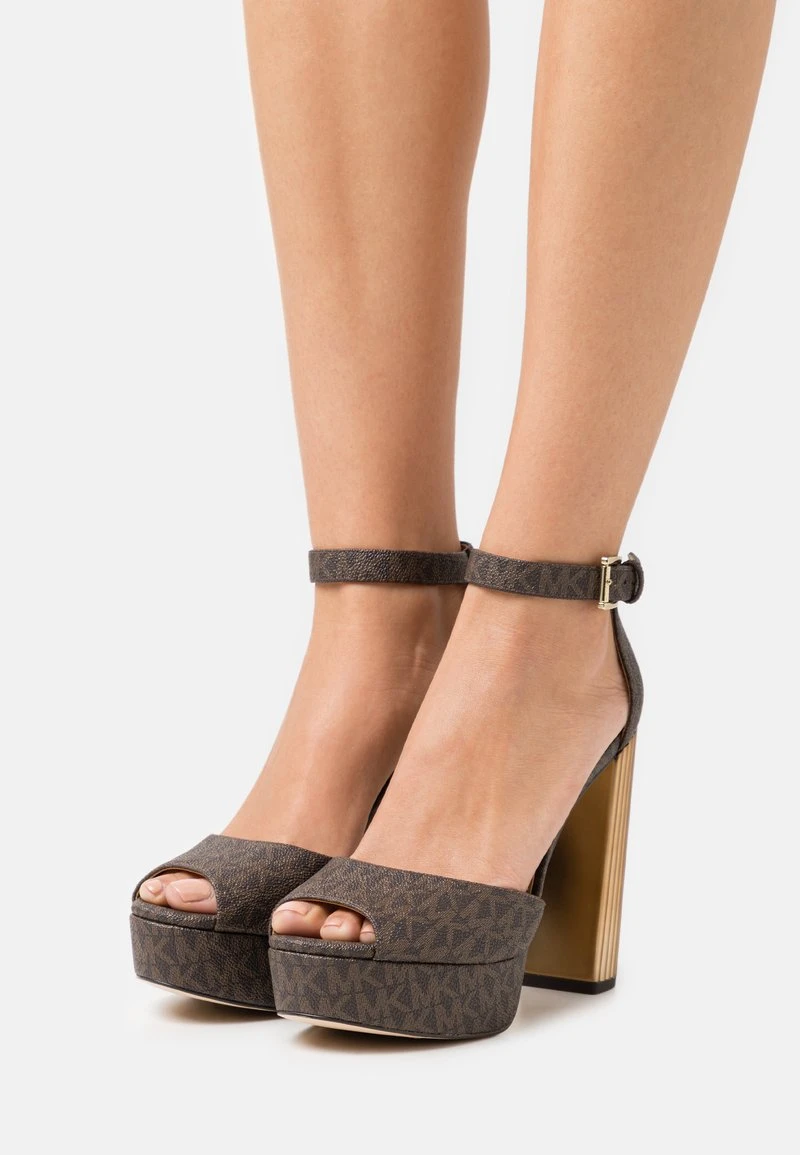 MICHAEL Michael Kors Damen PORTER ANKLE STRAP - High Heel Sandalette - Brown 3 MICHAEL Michael Kors Damen PORTER ANKLE STRAP - High Heel Sandalette - Brown