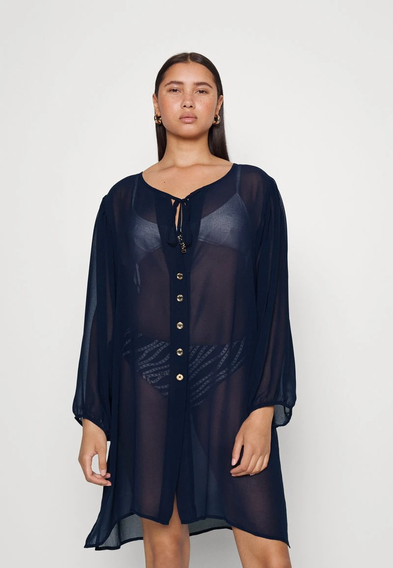 MICHAEL Michael Kors Damen LARGE GROMMET BUTTON FRONT COVERUP - Strandaccessoire - Navy 3 MICHAEL Michael Kors Damen LARGE GROMMET BUTTON FRONT COVERUP - Strandaccessoire - Navy
