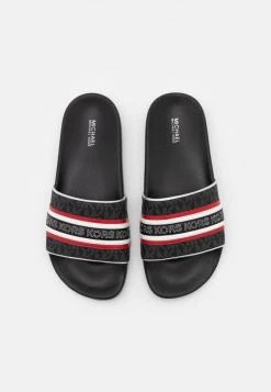 MICHAEL Michael Kors Damen GIMORE SLIDE - Pantolette Flach - Black/crimson -MICHAEL Michael Kors Verkaufsgeschäft c052cc0b1d1a49a483ba4dae955adede
