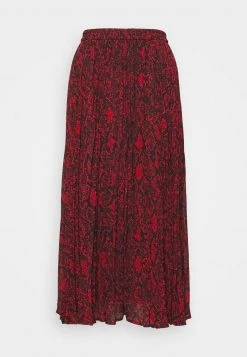 MICHAEL Michael Kors Damen PLEATED MIDI SKIRT - A-Linien-Rock - Crimson