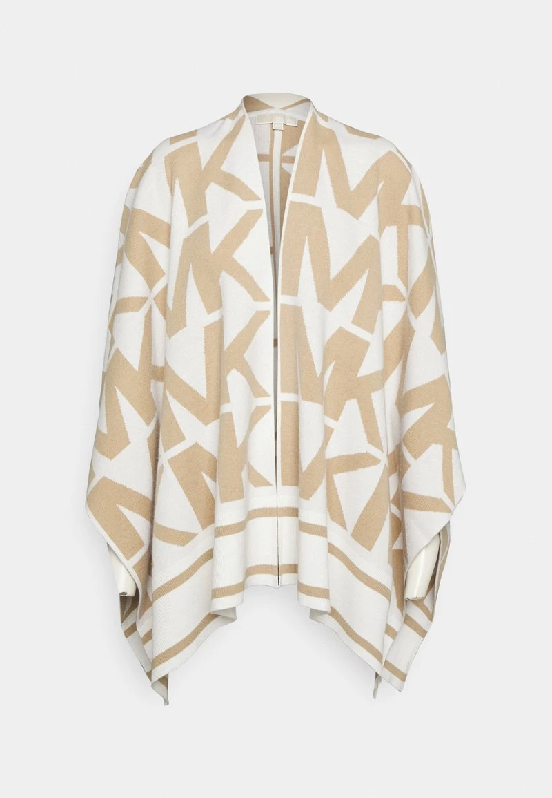 MICHAEL Michael Kors Damen LOGO PONCHO - Cape - White/khaki 3 MICHAEL Michael Kors Damen LOGO PONCHO - Cape - White/khaki