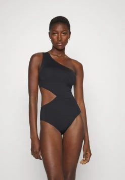 MICHAEL Michael Kors Damen LOGO CUT OUT ONE SHOULDER ONEPIECE - Badeanzug - Black