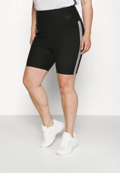 MICHAEL Michael Kors Damen LOGO TAPE BIKER SHORT - Shorts - Black