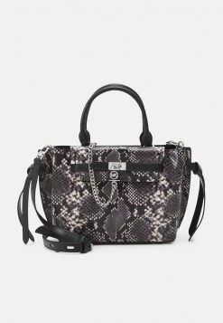 MICHAEL Michael Kors Damen HAMILTON LEGACY BELTED SATCHEL - Handtasche - Black/white