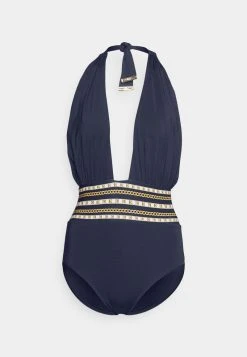 MICHAEL Michael Kors Damen CHAIN BORDER CROSS FRONT HALTER ONEPIECE - Badeanzug - Navy -MICHAEL Michael Kors Verkaufsgeschäft eb19a5b7926441f3a2f7c313207a3718
